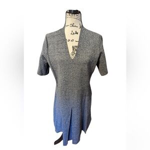 Ann Taylor Women's Large V-neck Black Sweater Inverted A-line Fitted Dress